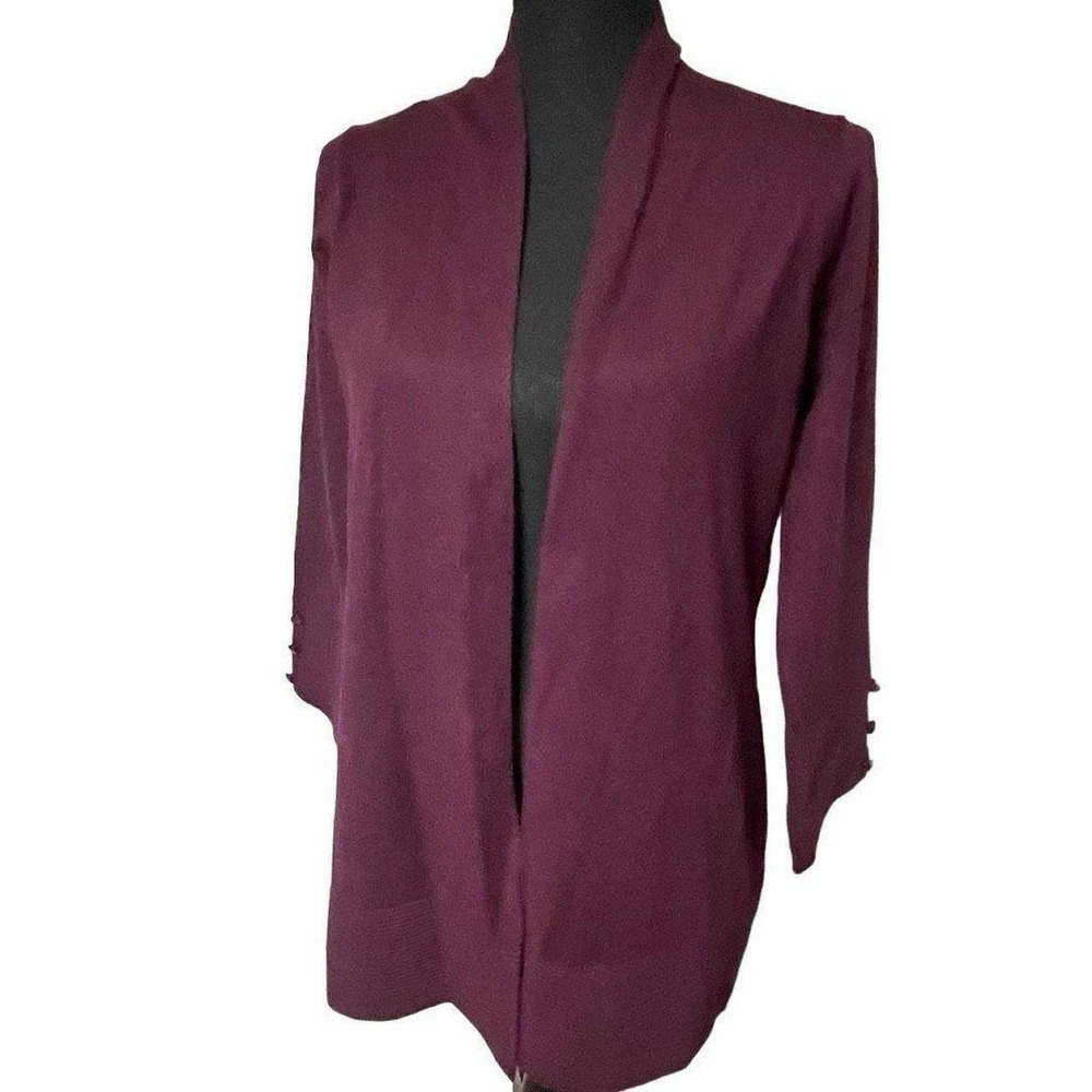 Evolution by Cyrus Burgundy Open Front Cardigan